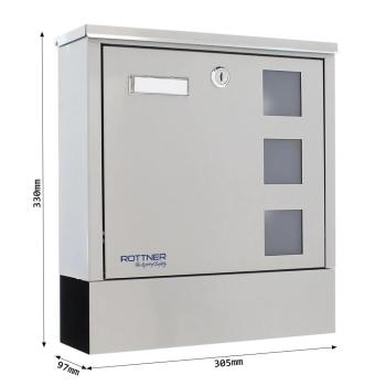 Preview: Rottner Briefkasten Lago Inox T06331